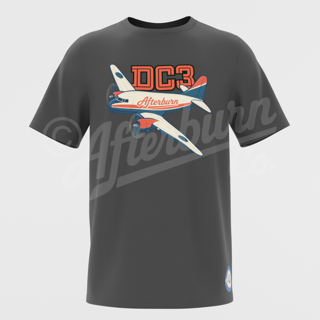 DC-3 Classic Airliner Graphic T-Shirt (ABAV03)