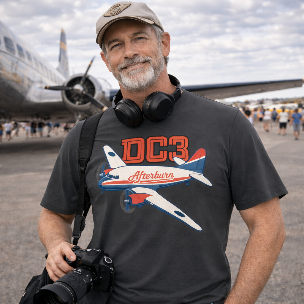 DC-3 Classic Airliner Graphic T-Shirt (ABAV03)