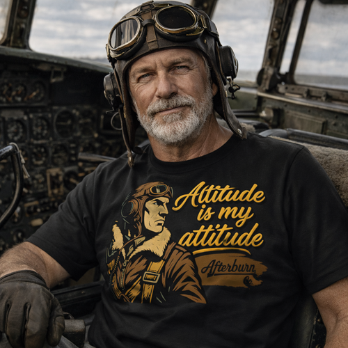 Altitude Is My Attitude Pilot Graphic T-Shirt (ABAV04)