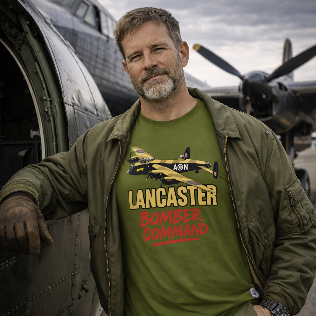 Lancaster Bomber Command – WWII Aviation T-Shirt (ABAV10)