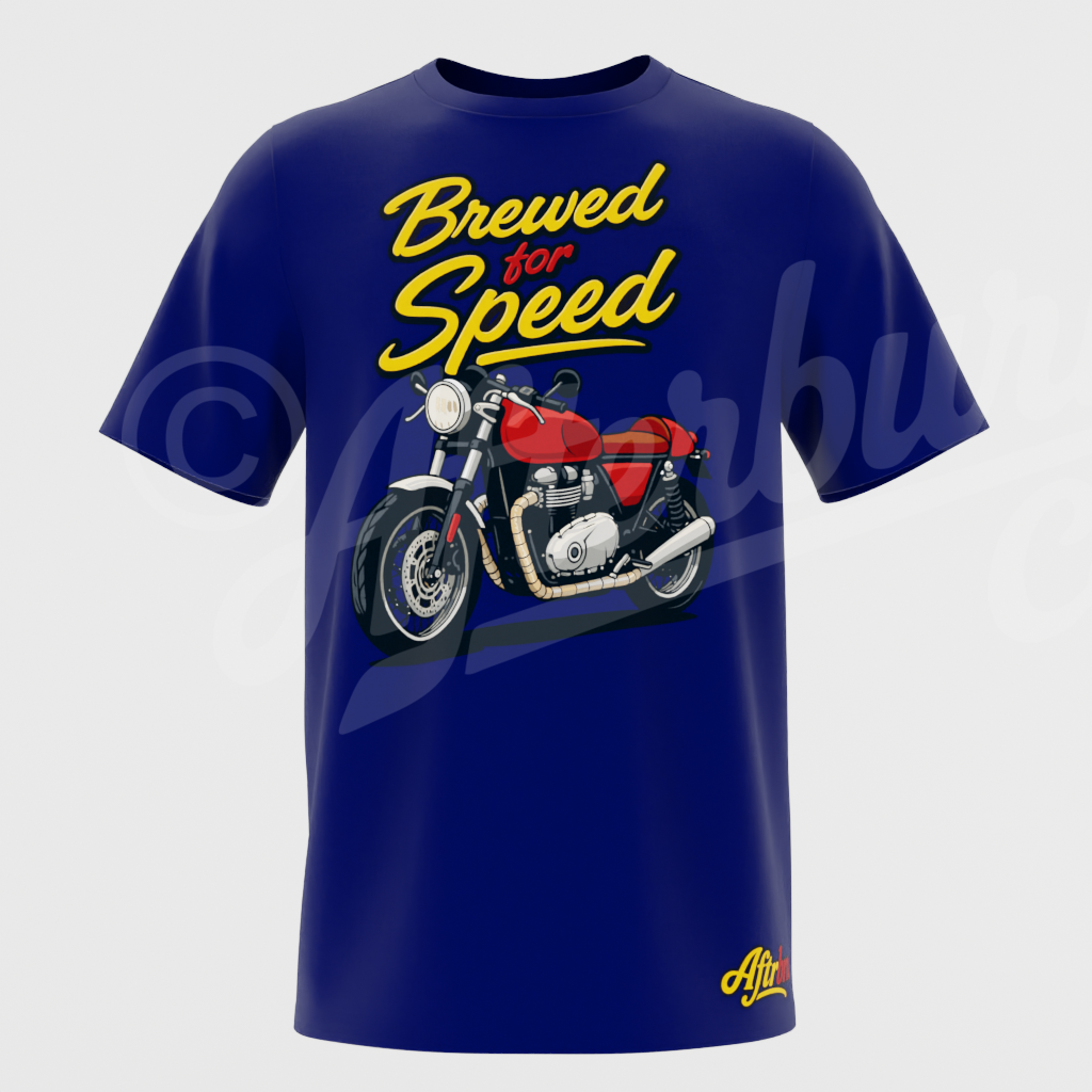 Brewed for Speed – Motorcycle Graphic T-Shirt (ABRD23)